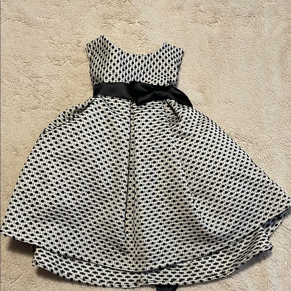 Black and White Fit and Flare Sleeveless Dress